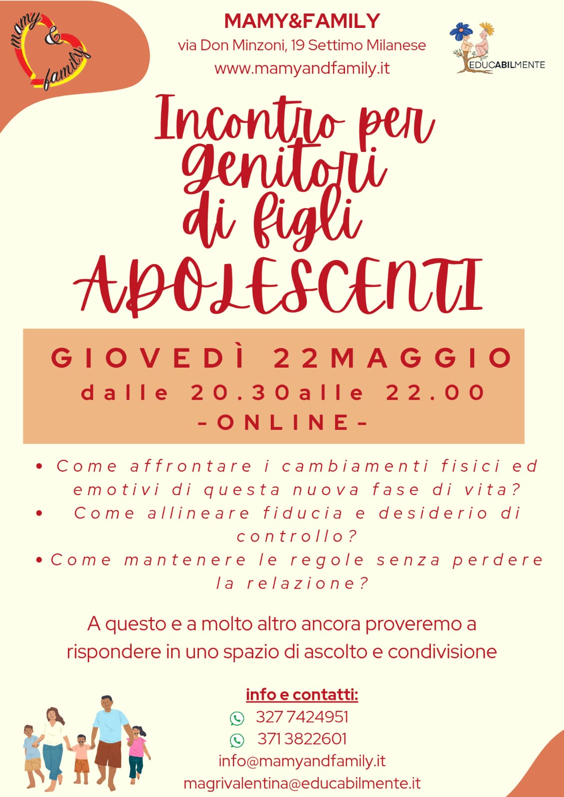 Incontro per genitori di figli adolescenti